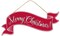 15" Merry Christmas Banner Sign with Glitter - Red, White - For Wreath Accents, Crafts, and Decorations